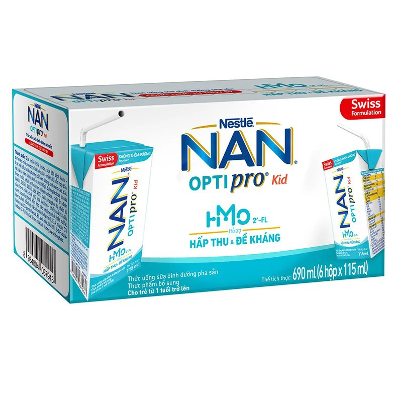 Sữa pha sẵn Nestle NAN Optipro kid 115ml (hộp 6 lốc)